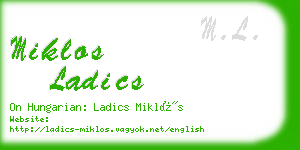 miklos ladics business card